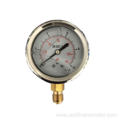 stainless steel liquid water filled pressure gauge manometer